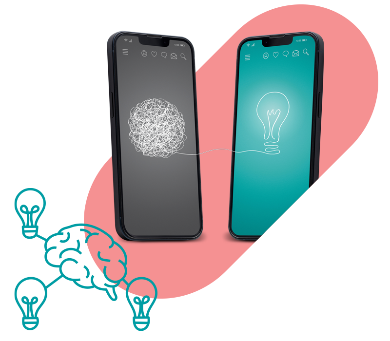 Dos smartphones conectados
