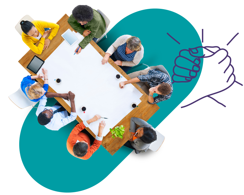 Equipo de trabajo reunido